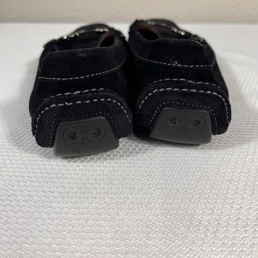 Salvatore Ferragamo Woman’s Black Velvet Sarno Flat Loafer Black‎ Size 5.5 - Picture 3 of 13